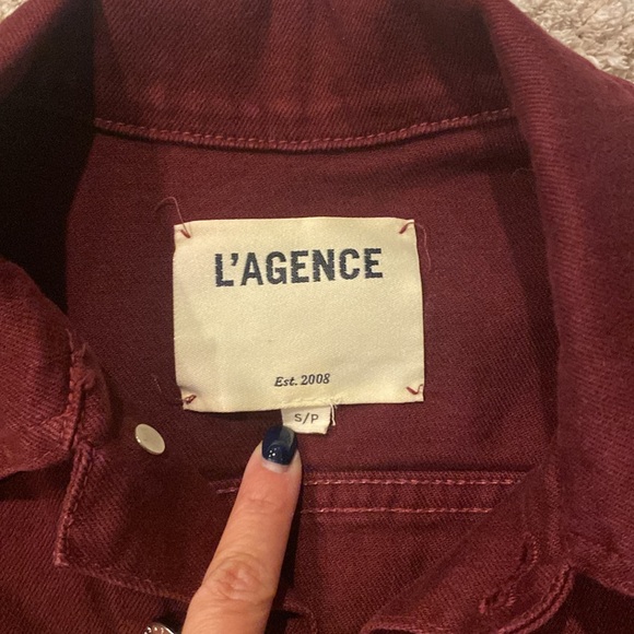 L'agence Janelle Stretch Cropped Denim Jacket - Picture 3 of 6